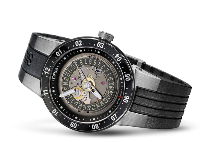 Bracelet De Montre Caoutchouc PU Souple Gris 24mm - Compatible ORIS TT1 F1 - Qualité Supérieure - Neuf